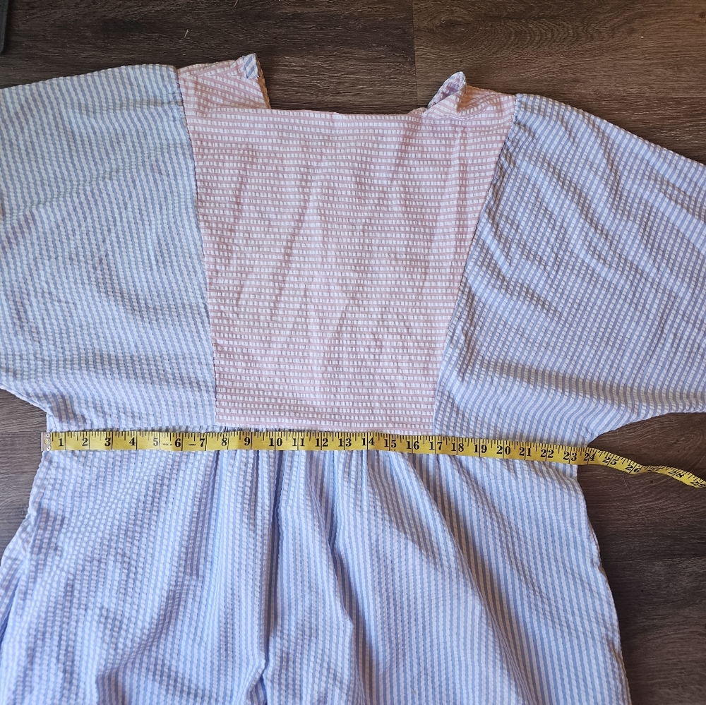 Vintage Rainbow Seersucker Striped Modest Housedr… - image 8